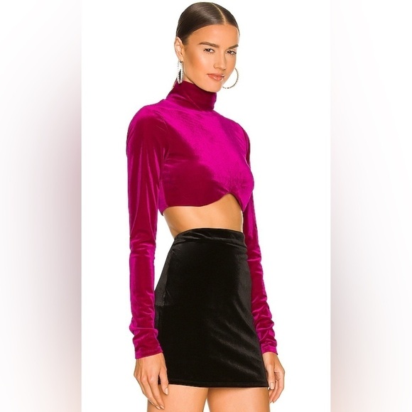 Camila Coelho Frankie Crop Top in Magenta 💗 Small - Picture 2 of 4